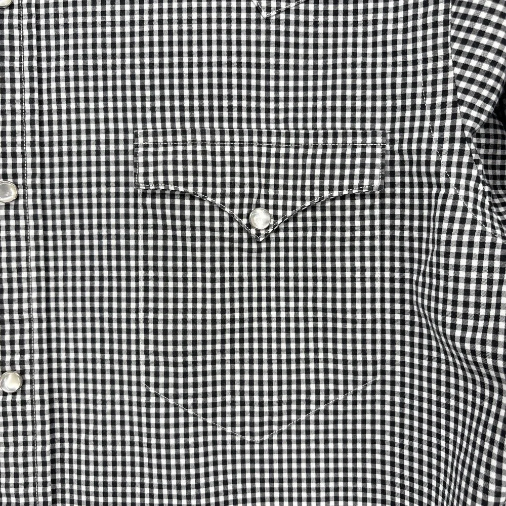 Polo Ralph Lauren Shirt Mens Medium Black Check RL Western Snap Long Sleeve